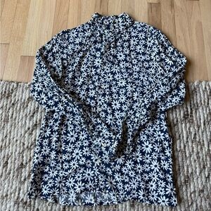 Sandro Navy and White Floral Shirt